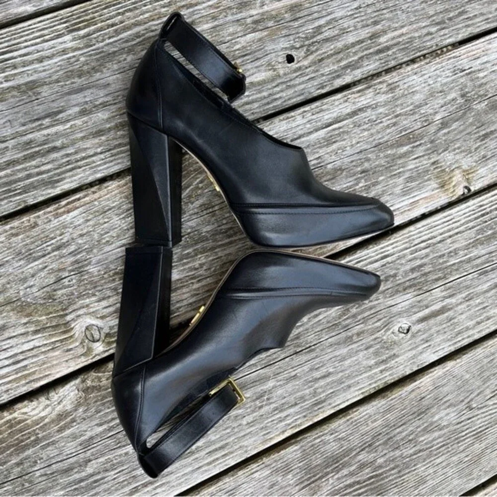 Maiyet Cecile Leather Ankle Strap Heels in Black 38
